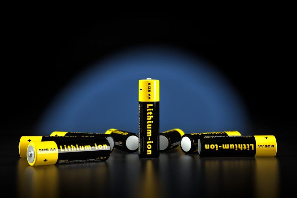 Generic AA batteries with the label 'Lithium Ion'